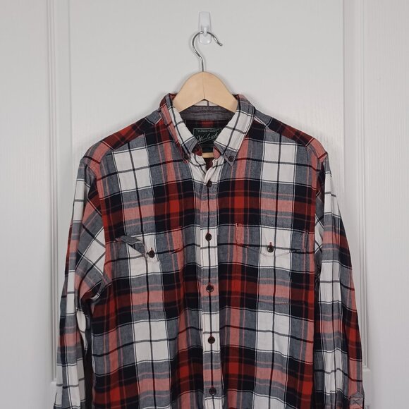 Woolrich Cotton Flannel Shirt Men's Medium Red Plaid Countryside Workwear - Picture 4 of 5